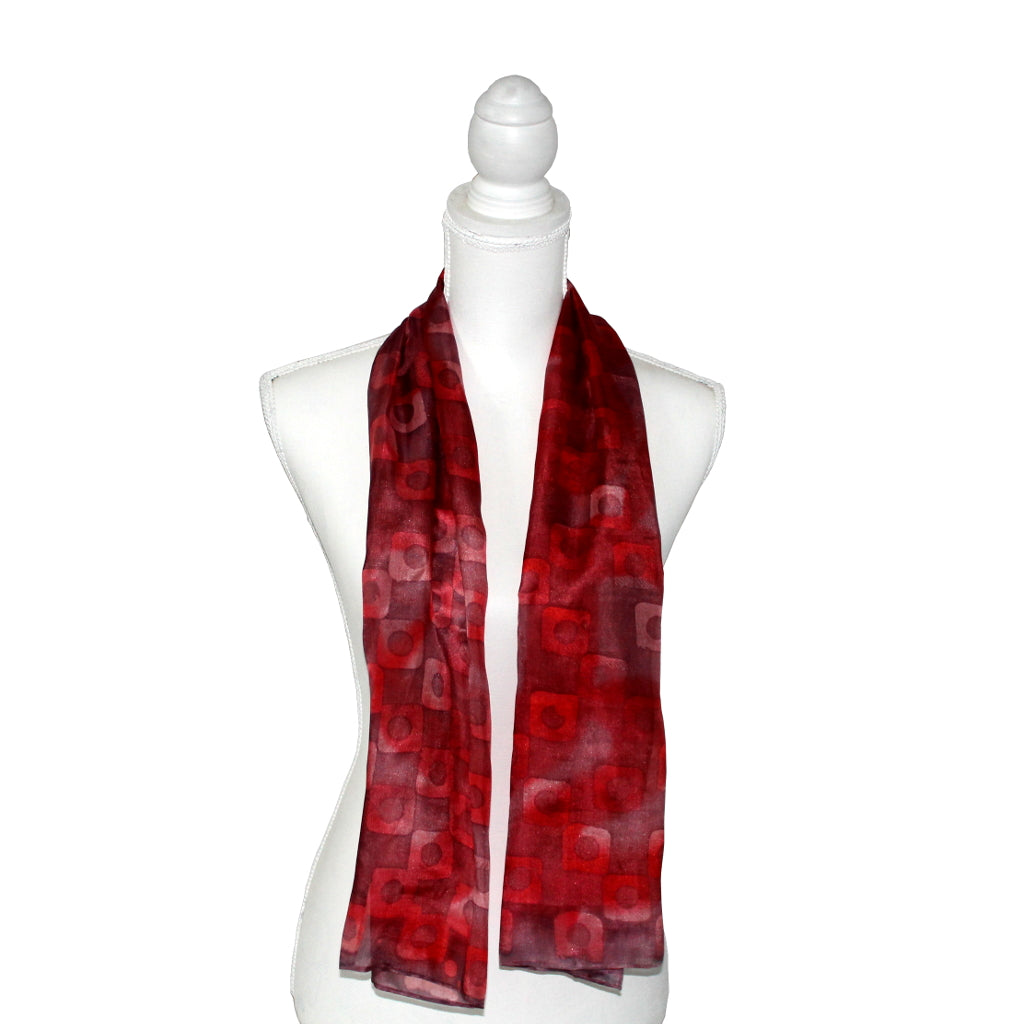 Hand-painted natural silk scarf, “FLOR DEL PARAÍSO” model