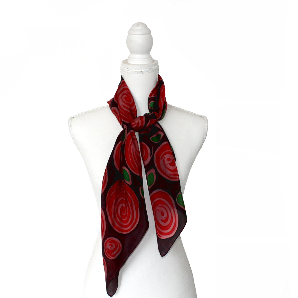 Pañuelo de seda pintado a mano "RAISA"