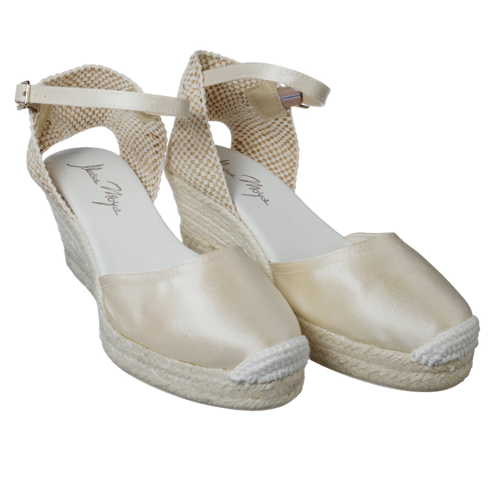 TAFFETAN wedge - white jute 