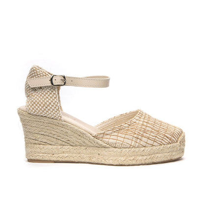 PRINTED LINEN CANVA wedge 