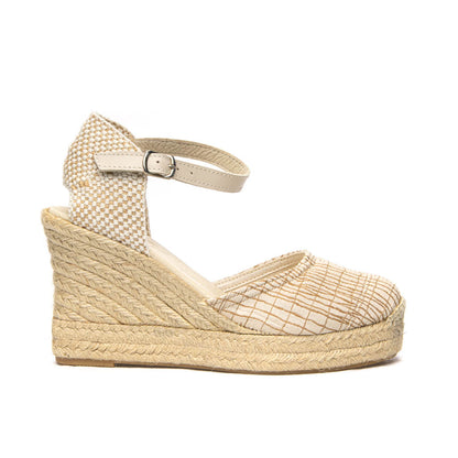 PRINTED LINEN CANVA wedge 