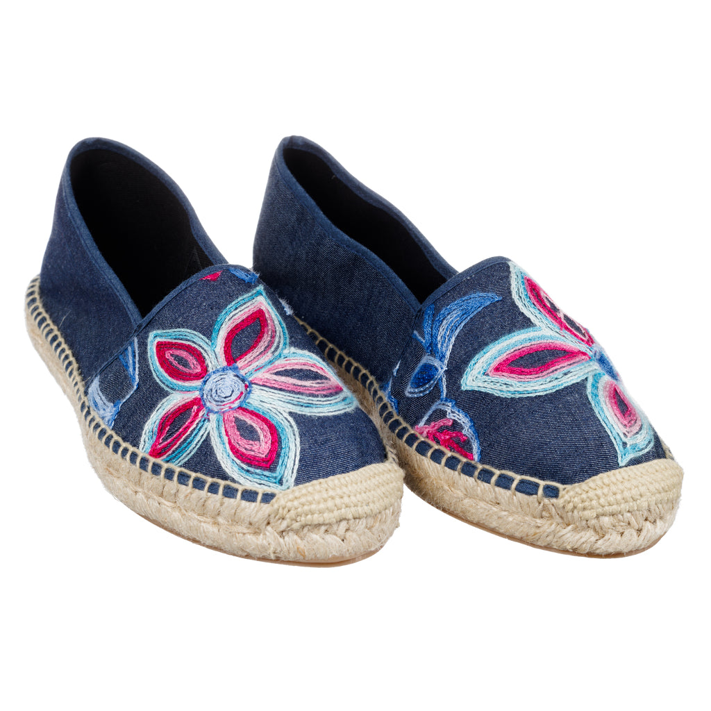 EMBROIDERED JEAN espadrilles