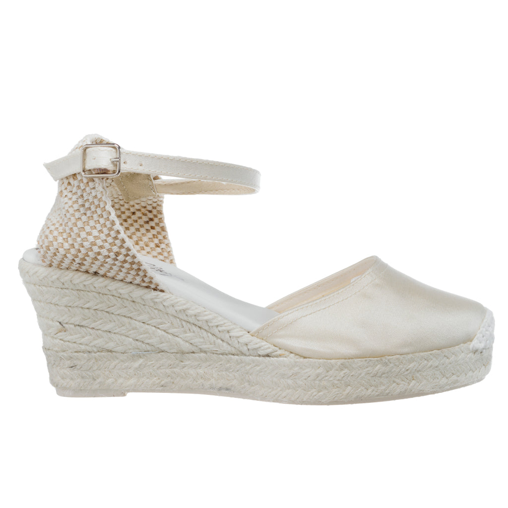 TAFFETAN wedge - white jute 