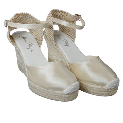 TAFFETAN wedge - white jute 