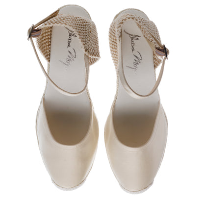 TAFFETAN wedge - white jute 