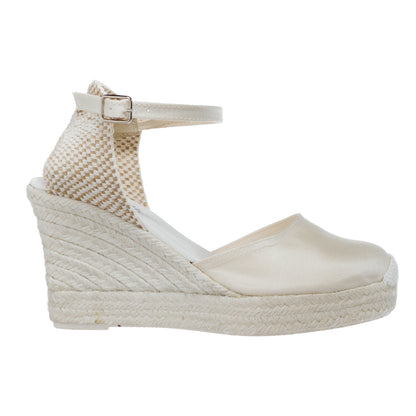 TAFFETAN wedge - white jute 