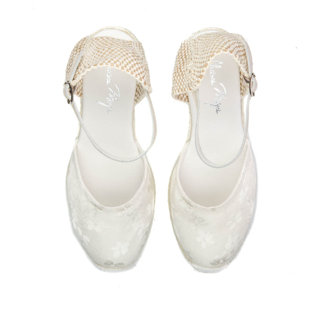 IVORY wedge - White jute 