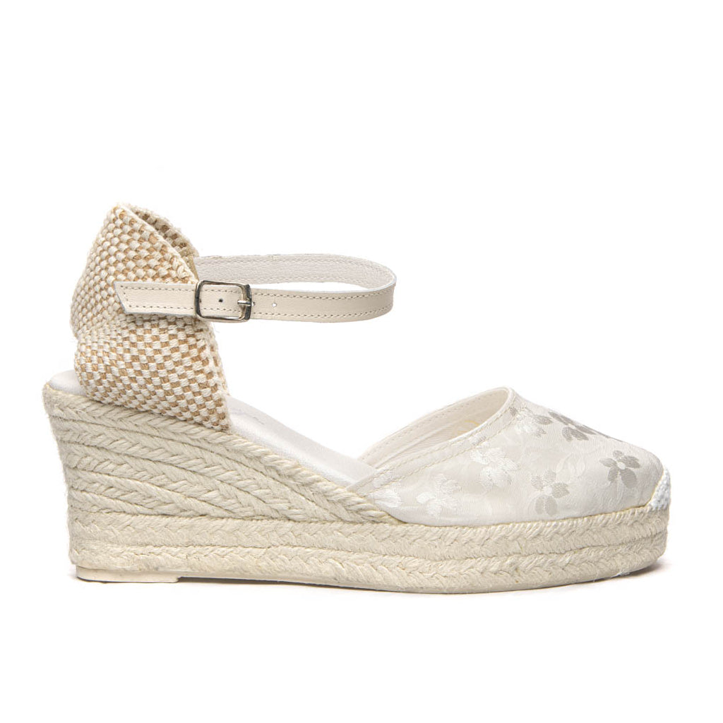 IVORY wedge - White jute 