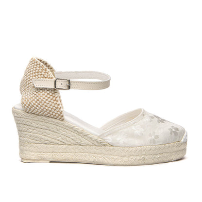 IVORY wedge - White jute 