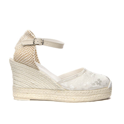 IVORY wedge - White jute 