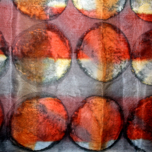 Hand-painted natural silk scarf, “FLOR DEL PARAÍSO” model