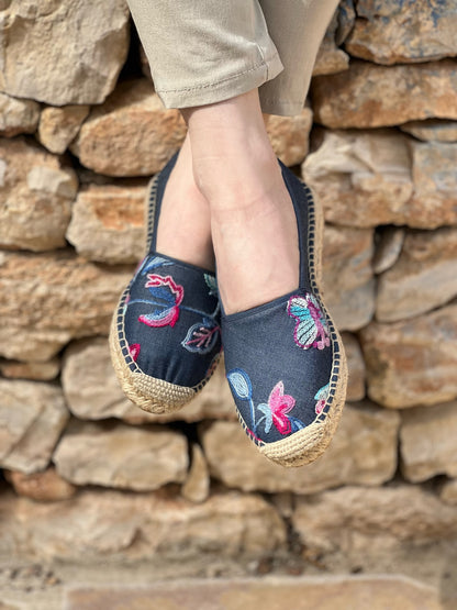 EMBROIDERED JEAN espadrilles