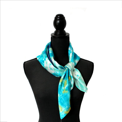 Hand-painted natural silk scarf, “PHOENIX AVE” model